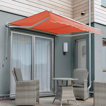 1.5m Half Cassette Electric Awning, Terracotta Polyester